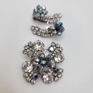 Vintage D&E Juliana Demi Parure Brooch and Earrings RARE